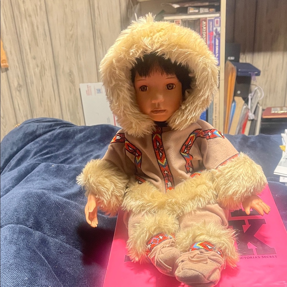 Cozy Tan Doll with Faux Fur Trim